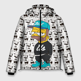 Мужская зимняя куртка 3D с принтом Барт Симпсон в Ухте, верх — 100% полиэстер; подкладка — 100% полиэстер; утеплитель — 100% полиэстер | длина ниже бедра, свободный силуэт Оверсайз. Есть воротник-стойка, отстегивающийся капюшон и ветрозащитная планка. 

Боковые карманы с листочкой на кнопках и внутренний карман на молнии. | bart |   |  bart simpson |  jo jo |  simpsons |  the simpsons |  симпсоны | барт | барт симпсон | джо джо