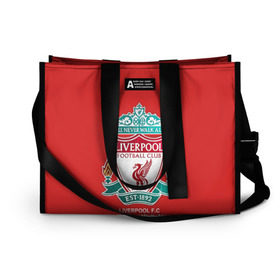 Сумка-шоппер 3D с принтом Liverpool в Ухте, 100% полиэстер | застегивается на металлическую кнопку; внутренний карман застегивается на молнию. Стенки укреплены специальным мягким материалом, чтобы защитить содержимое от несильных ударов
 | ливерпуль