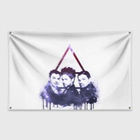 Флаг-баннер с принтом 30 seconds to mars в Ухте, 100% полиэстер | размер 67 х 109 см, плотность ткани — 95 г/м2; по краям флага есть четыре люверса для крепления | 30 | 30stm | jared | leto | mars | rock | seconds | to | джаред | лето | рок
