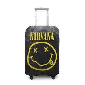 Чехол для чемодана 3D с принтом Nirvana в Ухте, 86% полиэфир, 14% спандекс | двустороннее нанесение принта, прорези для ручек и колес | cobain | curt | nirvana | rock | smile | кобейн | курт | рок | смайл