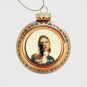 Стеклянный ёлочный шар с принтом Nirvana в Ухте, Стекло | Диаметр: 80 мм | cobain | curt | nirvana | rock | кобейн | курт | рок