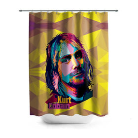 Штора 3D для ванной с принтом Nirvana в Ухте, 100% полиэстер | плотность материала — 100 г/м2. Стандартный размер — 146 см х 180 см. По верхнему краю — пластиковые люверсы для креплений. В комплекте 10 пластиковых колец | cobain | curt | nirvana | rock | абстракт | кобейн | курт | рок