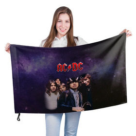 Флаг 3D с принтом AC/DC в Ухте, 100% полиэстер | плотность ткани — 95 г/м2, размер — 67 х 109 см. Принт наносится с одной стороны | ac dc | acdc | hell | highway | rock | to | рок | эйсидиси