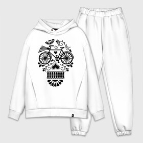 Мужской костюм хлопок OVERSIZE с принтом Велочереп в Ухте,  |  | Тематика изображения на принте: bicycle | bike | biker | байк | велик | велосипед | велосипедист | велоспорт | велочереп | спорт | череп