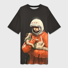 Платье-футболка 3D Гагарин: в Ухте,  |  | гагарин | космос. россия | поехали | полет | собака | ссср
