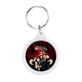 Брелок круглый с принтом Bullet for my valentine в Ухте, пластик и полированная сталь | круглая форма, металлическое крепление в виде кольца | bullet for my valentine