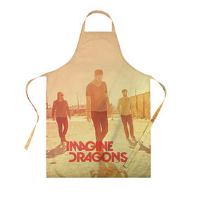 Фартук 3D с принтом Imagine Dragons в Ухте, 100% полиэстер | общий размер — 65 х 85 см, ширина нагрудника — 26 см, горловина — 53 см, длина завязок — 54 см, общий обхват в поясе — 173 см. Принт на завязках и на горловине наносится с двух сторон, на основной части фартука — только с внешней стороны | rock | имэджн драгонз | рок