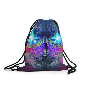 Рюкзак-мешок 3D с принтом Череп в Ухте, 100% полиэстер | плотность ткани — 200 г/м2, размер — 35 х 45 см; лямки — толстые шнурки, застежка на шнуровке, без карманов и подкладки | свет | череп