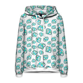 Мужская толстовка 3D с принтом Бриллианты в Ухте, 100% полиэстер | двухслойный капюшон со шнурком для регулировки, мягкие манжеты на рукавах и по низу толстовки, спереди карман-кенгуру с мягким внутренним слоем. | алмазы | бриллианты | кристаллы | свэг | стразы