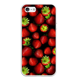 Чехол для iPhone 5/5S матовый с принтом Клубничка в Ухте, Силикон | Область печати: задняя сторона чехла, без боковых панелей | Тематика изображения на принте: виктория | клубника | ягода