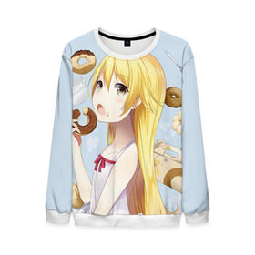 Мужской свитшот 3D Шинобу: в Ухте, 100% полиэстер с мягким внутренним слоем | круглый вырез горловины, мягкая резинка на манжетах и поясе, свободная посадка по фигуре | oshino | shinobu | ошино | синобу | шинобу