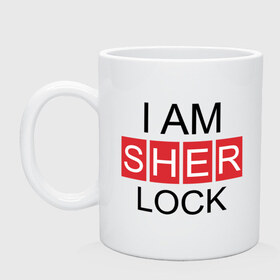 Кружка с принтом Шерлок (SHERLOCK) в Ухте, керамика | объем — 330 мл, диаметр — 80 мм. Принт наносится на бока кружки, можно сделать два разных изображения | 