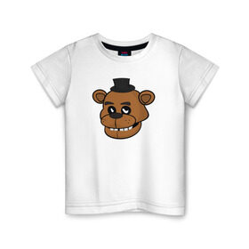 Детская футболка хлопок с принтом Freddy в Ухте, 100% хлопок | круглый вырез горловины, полуприлегающий силуэт, длина до линии бедер | five nights at freddys | fnaf | freddy | фнаф