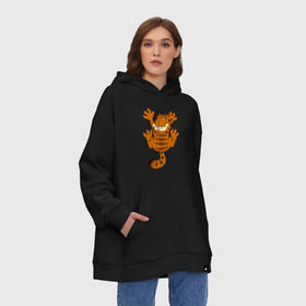 Худи SuperOversize хлопок с принтом гарфилд в Ухте, 70% хлопок, 30% полиэстер, мягкий начес внутри | карман-кенгуру, эластичная резинка на манжетах и по нижней кромке, двухслойный капюшон
 | гарфилд garfield кот киса рыжий гарф лазанья