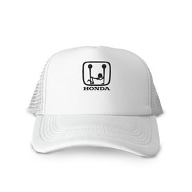 Кепка тракер с сеткой с принтом Honda Logo Sexy в Ухте, трикотажное полотно; задняя часть — сетка | длинный козырек, универсальный размер, пластиковая застежка | 