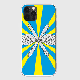 Чехол для iPhone 12 Pro с принтом Флаг ВВС в Ухте, силикон | область печати: задняя сторона чехла, без боковых панелей | авиатор | авиация | герб | летчику