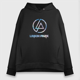 Женское худи Oversize хлопок с принтом Linkin park sky в Ухте, френч-терри — 70% хлопок, 30% полиэстер. Мягкий теплый начес внутри —100% хлопок | боковые карманы, эластичные манжеты и нижняя кромка, капюшон на магнитной кнопке | Тематика изображения на принте: linkin | park | линкин | парк