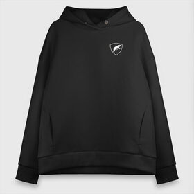 Женское худи Oversize хлопок с принтом Шеврон ОДОН в Ухте, френч-терри — 70% хлопок, 30% полиэстер. Мягкий теплый начес внутри —100% хлопок | боковые карманы, эластичные манжеты и нижняя кромка, капюшон на магнитной кнопке | армия | вв | мвд | одон | пантера