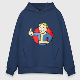Мужское худи Oversize хлопок с принтом Fallout в Ухте, френч-терри — 70% хлопок, 30% полиэстер. Мягкий теплый начес внутри —100% хлопок | боковые карманы, эластичные манжеты и нижняя кромка, капюшон на магнитной кнопке | fallout