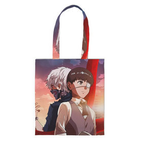 Сумка 3D повседневная с принтом Токийский Гуль в Ухте, 100% полиэстер | Плотность: 200 г/м2; Размер: 34×35 см; Высота лямок: 30 см | anime | ghoul | tokyo | tokyo ghoul | гуль