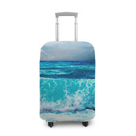Чехол для чемодана 3D с принтом Волны в Ухте, 86% полиэфир, 14% спандекс | двустороннее нанесение принта, прорези для ручек и колес | берег | вода | волны | море | пейзаж | прилив