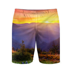 Мужские шорты 3D спортивные Природа: в Ухте,  |  | горы | закат | облака | пейзаж
