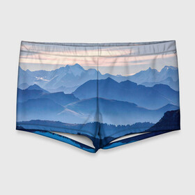 Мужские купальные плавки 3D с принтом Горы в Ухте, Полиэстер 85%, Спандекс 15% |  | горы | облака | пейзаж