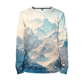 Детский лонгслив 3D с принтом Горы в Ухте, 100% полиэстер | длинные рукава, круглый вырез горловины, полуприлегающий силуэт
 | горы | облака | пейзаж