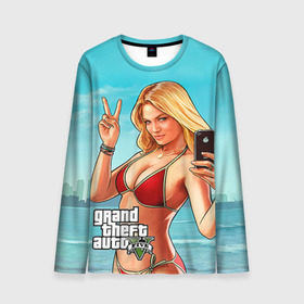 Мужской лонгслив 3D с принтом GTA в Ухте, 100% полиэстер | длинные рукава, круглый вырез горловины, полуприлегающий силуэт | auto | five | grand | gta | theft | гта