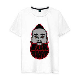 Мужская футболка хлопок с принтом Борода рулит! в Ухте, 100% хлопок | прямой крой, круглый вырез горловины, длина до линии бедер, слегка спущенное плечо. | 