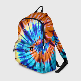 Рюкзак 3D с принтом Tie dye в Ухте, 100% полиэстер | лямки с регулируемой длиной, сверху петелька, чтобы рюкзак можно было повесить на вешалку. Основное отделение закрывается на молнию, как и внешний карман. Внутри два дополнительных кармана, один из которых закрывается на молнию. По бокам два дополнительных кармашка | Тематика изображения на принте: tie dye