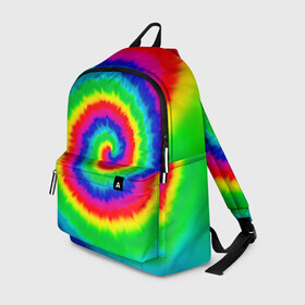 Рюкзак 3D с принтом Tie dye в Ухте, 100% полиэстер | лямки с регулируемой длиной, сверху петелька, чтобы рюкзак можно было повесить на вешалку. Основное отделение закрывается на молнию, как и внешний карман. Внутри два дополнительных кармана, один из которых закрывается на молнию. По бокам два дополнительных кармашка | Тематика изображения на принте: tie dye