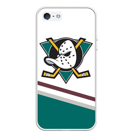 Чехол для iPhone 5/5S матовый с принтом Anaheim Ducks Selanne в Ухте, Силикон | Область печати: задняя сторона чехла, без боковых панелей | Тематика изображения на принте: anaheim ducks selanne | nhl | спорт | хоккей