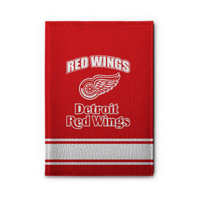 Обложка для автодокументов с принтом Detroit red wings в Ухте, натуральная кожа |  размер 19,9*13 см; внутри 4 больших “конверта” для документов и один маленький отдел — туда идеально встанут права | detroit red wings | nhl | спорт | хоккей