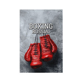 Обложка для паспорта матовая кожа с принтом Boxing в Ухте, натуральная матовая кожа | размер 19,3 х 13,7 см; прозрачные пластиковые крепления | Тематика изображения на принте: boxing | boxing russia | бокс | боксер | перчатки