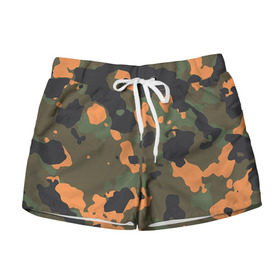 Женские шорты 3D с принтом Камуфляж в Ухте, 100% полиэстер | прямой крой, два кармана без застежек по бокам. Мягкая трикотажная резинка на поясе, внутри которой широкие завязки. Длина до середины бедра | army | military | армейские | армия | камуфляж