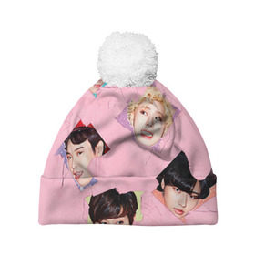 Шапка 3D c помпоном с принтом Block b в Ухте, 100% полиэстер | универсальный размер, печать по всей поверхности изделия | block b | k pop | kpop | блок би | блоки | к поп | корейская попса | корея | кпоп | попса