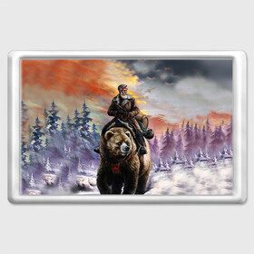 Магнит 45*70 Медведь: в Ухте, Пластик | Размер: 78*52 мм; Размер печати: 70*45 | лес | медведь | мишка | патриот | россия | я русский