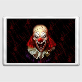 Магнит 45*70 Зомби клоун: в Ухте, Пластик | Размер: 78*52 мм; Размер печати: 70*45 | halloween | злодей | злой | клоун | монстр | хэлоуин