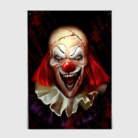 Постер Зомби клоун: в Ухте, 100% бумага
 | бумага, плотность 150 мг. Матовая, но за счет высокого коэффициента гладкости имеет небольшой блеск и дает на свету блики, но в отличии от глянцевой бумаги не покрыта лаком | halloween | злодей | злой | клоун | монстр | хэлоуин