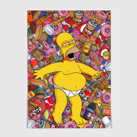 Постер с принтом Гомер в Ухте, 100% бумага
 | бумага, плотность 150 мг. Матовая, но за счет высокого коэффициента гладкости имеет небольшой блеск и дает на свету блики, но в отличии от глянцевой бумаги не покрыта лаком | гомер