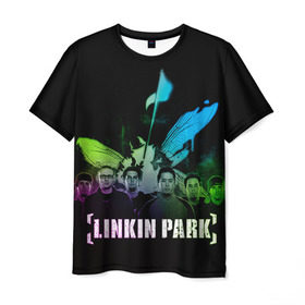 Мужская футболка 3D с принтом Linkin Park в Ухте, 100% полиэфир | прямой крой, круглый вырез горловины, длина до линии бедер | linkin park | rock | линкин парк | рок