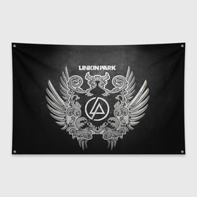 Флаг-баннер с принтом Linkin Park в Ухте, 100% полиэстер | размер 67 х 109 см, плотность ткани — 95 г/м2; по краям флага есть четыре люверса для крепления | linkin park | rock | линкин парк | рок