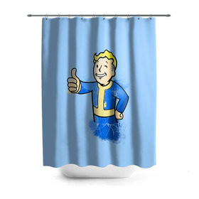 Штора 3D для ванной с принтом Fallout в Ухте, 100% полиэстер | плотность материала — 100 г/м2. Стандартный размер — 146 см х 180 см. По верхнему краю — пластиковые люверсы для креплений. В комплекте 10 пластиковых колец | fallout | бункер | постапокалиптические | фалаут | фаллаут | фолаут | фоллаут