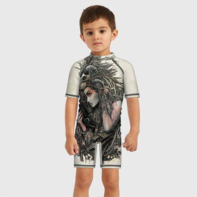 Детский купальный костюм 3D с принтом Немезида в Ухте, Полиэстер 85%, Спандекс 15% | застежка на молнии на спине | арт | кристофер ловелл | мода | немезида | стиль | хит