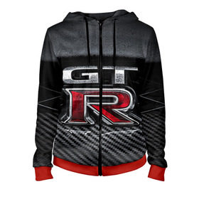 Женская толстовка 3D на молнии с принтом Nissan GTR в Ухте, 100% полиэстер | длина до линии бедра, манжеты и пояс оформлены мягкой тканевой резинкой, двухслойный капюшон со шнурком для регулировки, спереди молния, по бокам два кармана | gtr | nismo | nissan | nissan gtr | гтр | низмо | ниссан