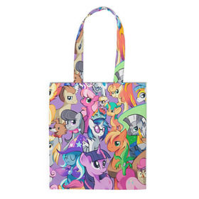 Сумка 3D повседневная с принтом My Little Pony в Ухте, 100% полиэстер | Плотность: 200 г/м2; Размер: 34×35 см; Высота лямок: 30 см | friendship is magic | mlp | my little pony | pinky pie | pony | swag | дружба | литл пони | мой маленький пони | пони | поняши | поняшки | сваг | свэг | чудо