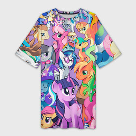 Платье-футболка 3D с принтом My Little Pony в Ухте,  |  | friendship is magic | mlp | my little pony | pinky pie | pony | swag | дружба | литл пони | мой маленький пони | пони | поняши | поняшки | сваг | свэг | чудо