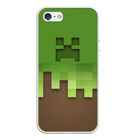 Чехол для iPhone 5/5S матовый с принтом Minecraft edition в Ухте, Силикон | Область печати: задняя сторона чехла, без боковых панелей | creeper | minecraft