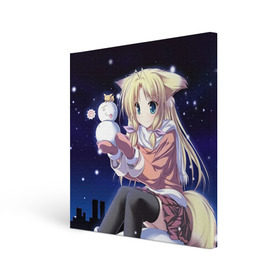 Холст квадратный с принтом Аниме в Ухте, 100% ПВХ |  | anime | new year | новый год
